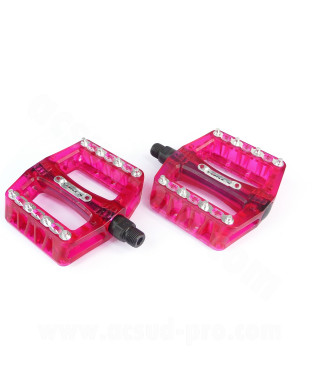 PEDALE VELO BMX TOKEN POINTES REMPLACABLE ROUGE (LA PAIRE)