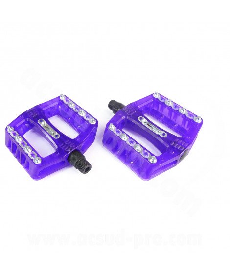 PEDALE VELO BMX TOKEN POINTES REMPLACABLE VIOLET (LA PAIRE)