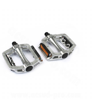 PEDALE VELO BMX WTP ARGENT FILETAGE 1/2 (LA PAIRE)