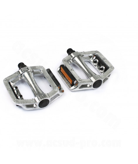 PEDALE VELO BMX WTP ARGENT FILETAGE 1/2 (LA PAIRE)