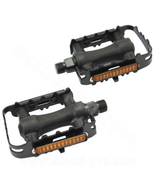 PEDALE VELO VTT/VTC CORPS RESINE / CAGE ACIER (LA PAIRE)