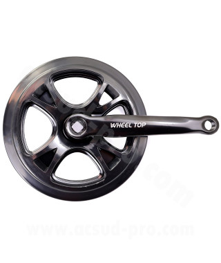 PEDALIER MONO PLATEAU 44 DENTS 170mm ACIER NOIR