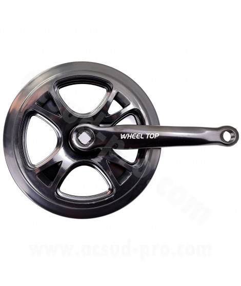 PEDALIER MONO PLATEAU 44 DENTS 170mm ACIER NOIR