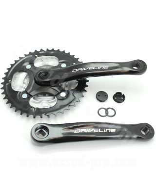 PEDALIER VTT-CITY 22/32/42 7/8V. 170mm ALU NOIR