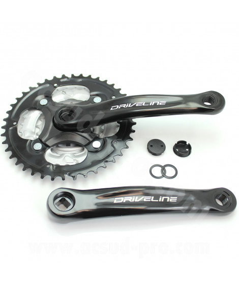 PEDALIER VTT-CITY 22/32/42 7/8V. 170mm ALU NOIR
