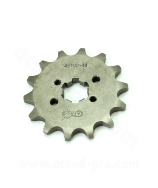 PIGNON SORTIE BOITE MOTO ADAPT. DID DERBI 14 DENTS 420 DERBI SENDA 50 EURO 2 + EURO 3 / DRD / GPR / GILERA 50 SMT / RCR