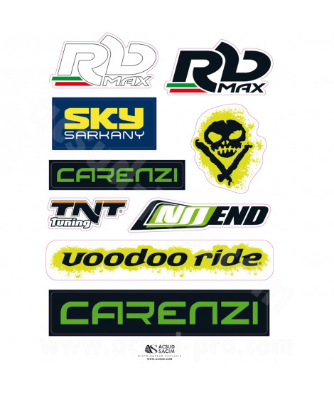 PLANCHE AUTOCOLLANTS RB MAX / CARENZI / NOEND  210 X 300mm