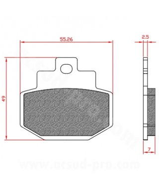 PLAQUETTE DE FREIN MAXISCOOTER BRENTA ADAPT. GILERA RUNNER 125CC / PIAGGIO GTS 12-300CC ARRIERE  (HOMOLOGUEE ECE R90) BR3024