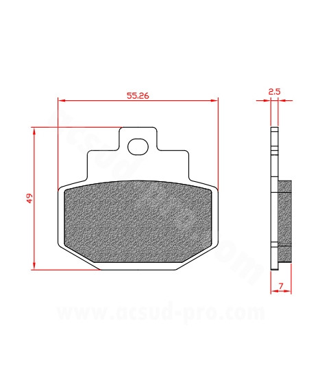 PLAQUETTE DE FREIN MAXISCOOTER BRENTA ADAPT. GILERA RUNNER 125CC / PIAGGIO GTS 12-300CC ARRIERE  (HOMOLOGUEE ECE R90) BR3024