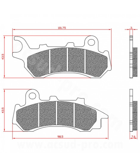 PLAQUETTE DE FREIN MAXISCOOTER BRENTA ADAPT. HONDA PCX 125-150CC 2018-2024  AV (HOMOLOGUEE ECE R90) BR3237 ( ETRIER NISSIN )