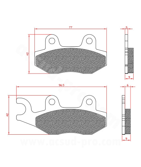 PLAQUETTE DE FREIN MAXISCOOTER BRENTA ADAPT. KYMCO AGILITY 50-125CC / TGB / KEEWAY (HOMOLOGUEE ECE R90) BR3070