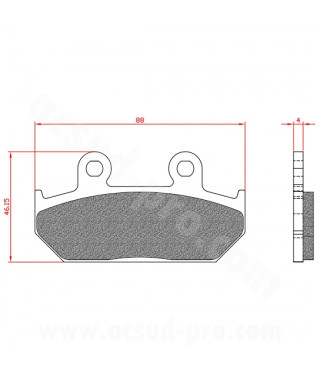 PLAQUETTE DE FREIN MAXISCOOTER BRENTA ADAPT. SUZUKI BURGMAN 400-650CC ARRIERE (HOMOLOGUEE ECE R90) BR3104