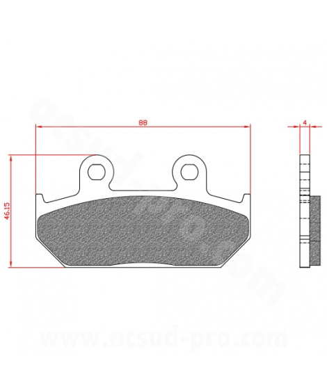 PLAQUETTE DE FREIN MAXISCOOTER BRENTA ADAPT. SUZUKI BURGMAN 400-650CC ARRIERE (HOMOLOGUEE ECE R90) BR3104