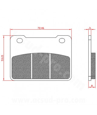 PLAQUETTE DE FREIN MAXISCOOTER BRENTA ADAPT. SYM 400-600 MAXSYM 2011. 500 MAXSYM 2020 AVANT  (HOMOLOGUEE ECE R90) BR3174