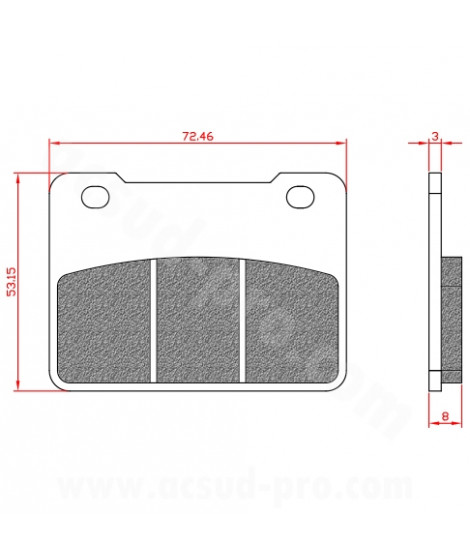 PLAQUETTE DE FREIN MAXISCOOTER BRENTA ADAPT. SYM 400-600 MAXSYM 2011. 500 MAXSYM 2020 AVANT  (HOMOLOGUEE ECE R90) BR3174