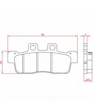 PLAQUETTE DE FREIN MAXISCOOTER BRENTA ADAPT. YAMAHA CYGNUS 125CC 2010  AV  (HOMOLOGUEE ECE R90) BR3153