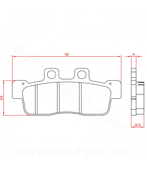 PLAQUETTE DE FREIN MAXISCOOTER BRENTA ADAPT. YAMAHA CYGNUS 125CC 2010  AV  (HOMOLOGUEE ECE R90) BR3153