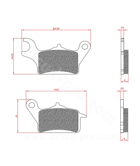 PLAQUETTE DE FREIN MAXISCOOTER BRENTA ADAPT. YAMAHA TRICITY 125-300CC AVANT DROIT (HOMOLOGUEE ECE R90) BR3179
