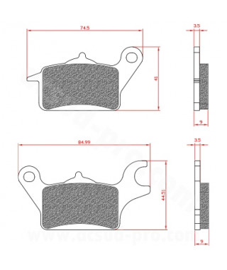 PLAQUETTE DE FREIN MAXISCOOTER BRENTA ADAPT. YAMAHA TRICITY 125-300CC  AVANT GAUCHE (HOMOLOGUEE ECE R90) BR3178