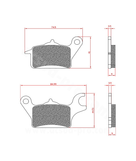 PLAQUETTE DE FREIN MAXISCOOTER BRENTA ADAPT. YAMAHA TRICITY 125-300CC  AVANT GAUCHE (HOMOLOGUEE ECE R90) BR3178