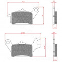 PLAQUETTE DE FREIN MAXISCOOTER BRENTA ADAPT. YAMAHA TRICITY 125-300CC  AVANT GAUCHE (HOMOLOGUEE ECE R90) BR3178