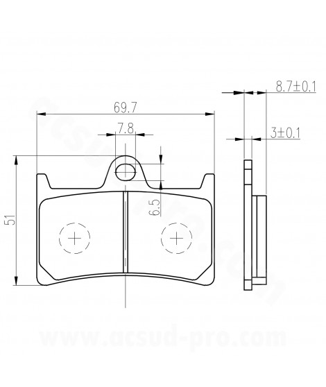 PLAQUETTE DE FREIN MAXISCOOTER RB MAX ADAPT. YAMAHA 500 TMAX 2008-2011 AV. 530 TMAX 2012 AV. 560 T-MAX 2020  AVANT
