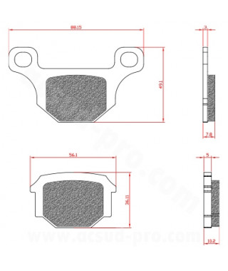 PLAQUETTE DE FREIN MOTO BRENTA ADAPT. RIEJU MRT 50 PRO / GPR 125cc / RS4 / RS3 / XR7 (HOMOLOGUEE ECE R90) BR3187