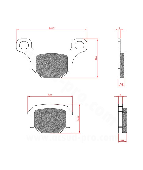 PLAQUETTE DE FREIN MOTO BRENTA ADAPT. RIEJU MRT 50 PRO / GPR 125cc / RS4 / RS3 / XR7 (HOMOLOGUEE ECE R90) BR3187