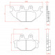 PLAQUETTE DE FREIN MOTO BRENTA ADAPT. YAMAHA 125 YZF-R125 2008 AR. 125 MT-125 2015 AR / XSR 125CC  (HOMOLOGUEE ECE R90) BR3133