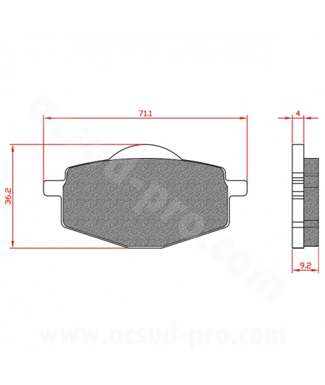 PLAQUETTE DE FREIN MOTO BRENTA ADAPT. YAMAHA XPOWER / TZR50 / DT / YBR 125cc ARRIERE (HOMOLOGUEE ECE R90) BR3085