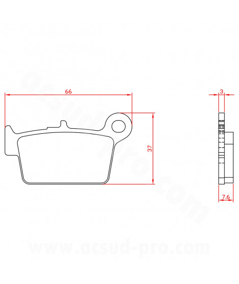 PLAQUETTE DE FREIN MOTO BRENTA BETA 50RR ARRIERE 2021  / BETA 125RR / BETA URBAN  ARRIERE (HOMOLOGUEE ECE R90) BR3125