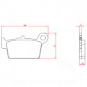 PLAQUETTE DE FREIN MOTO BRENTA BETA 50RR ARRIERE 2021  / BETA 125RR / BETA URBAN  ARRIERE (HOMOLOGUEE ECE R90) BR3125