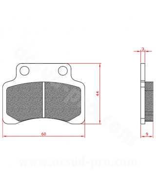 PLAQUETTE DE FREIN SCOOT BRENTA ADAPT. TNT MOTOR / CPI / GY6 2T / KEEWAY / GENERIC / PEUGEOT (HOMOLOGUEE ECE R90) BR3205