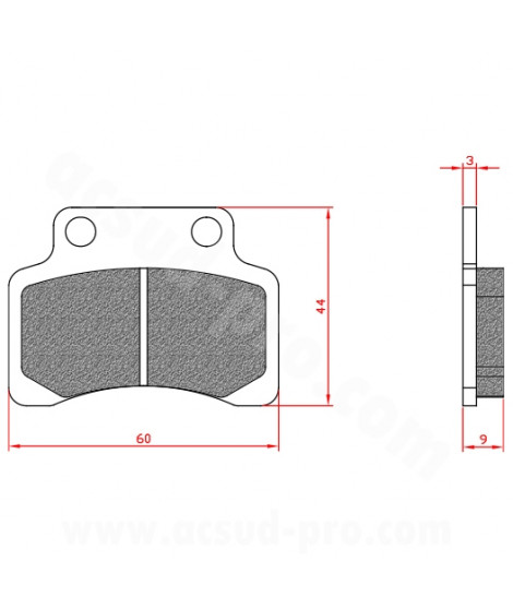 PLAQUETTE DE FREIN SCOOT BRENTA ADAPT. TNT MOTOR / CPI / GY6 2T / KEEWAY / GENERIC / PEUGEOT (HOMOLOGUEE ECE R90) BR3205