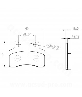 PLAQUETTE DE FREIN SCOOTER  ADAPT. TNT MOTOR / CPI / GY6 SCOOTER 2T / KEEWAY / GENERIC / PEUGEOT