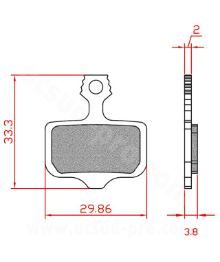 PLAQUETTE DE FREIN VELO BRENTA E-BIKE/ SEMI METAL COMPATIBLE AVID ELIXIR 9/7/5. SRAM XX/XO/DB