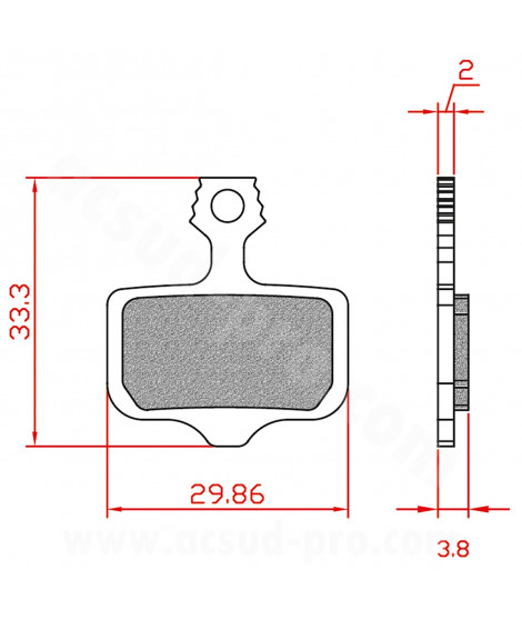 PLAQUETTE DE FREIN VELO BRENTA E-BIKE/ SEMI METAL COMPATIBLE AVID ELIXIR 9/7/5. SRAM XX/XO/DB