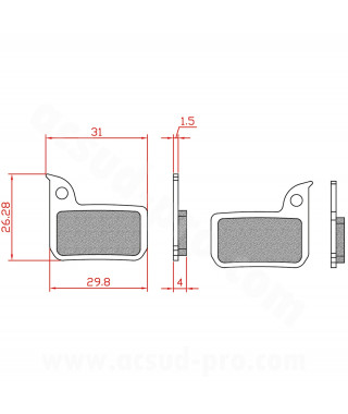 PLAQUETTE DE FREIN VELO BRENTA E-BIKE/ SEMI METAL COMPATIBLE SRAM FORCE. RED. RIVAL. APEX HRD ET ULTIMATE
