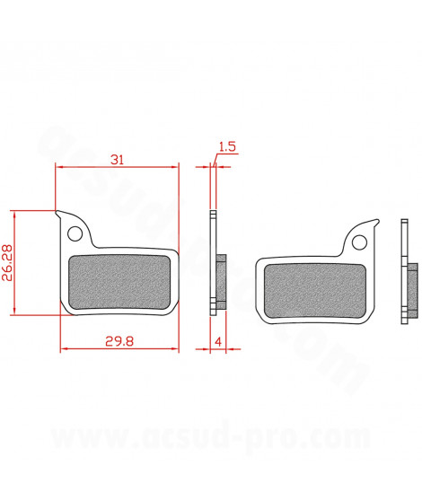 PLAQUETTE DE FREIN VELO BRENTA E-BIKE/ SEMI METAL COMPATIBLE SRAM FORCE. RED. RIVAL. APEX HRD ET ULTIMATE