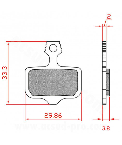 PLAQUETTE DE FREIN VELO BRENTA ORGANIQUE COMPATIBLE AVID ELIXIR 9/7/5/3/1. SRAM XX/XO/DB