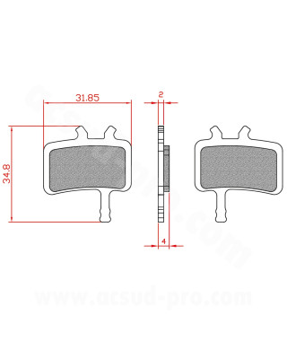PLAQUETTE DE FREIN VELO BRENTA ORGANIQUE COMPATIBLE AVID JUICY 3/5/7. ULTIMATE ET BB7