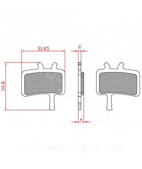 PLAQUETTE DE FREIN VELO BRENTA ORGANIQUE COMPATIBLE AVID JUICY 3/5/7. ULTIMATE ET BB7