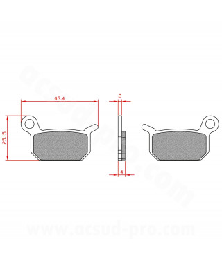 PLAQUETTE DE FREIN VELO BRENTA ORGANIQUE COMPATIBLE FORMULA B4