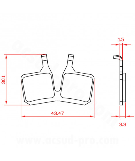 PLAQUETTE DE FREIN VELO BRENTA ORGANIQUE COMPATIBLE MAGURA MT5. MT5 PRO. MT TRAIL SPORT (avant)