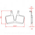 PLAQUETTE DE FREIN VELO BRENTA ORGANIQUE COMPATIBLE MAGURA MT5. MT5 PRO. MT TRAIL SPORT (avant)