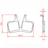 PLAQUETTE DE FREIN VELO BRENTA ORGANIQUE COMPATIBLE MAGURA MT5. MT5 PRO. MT TRAIL SPORT (avant)