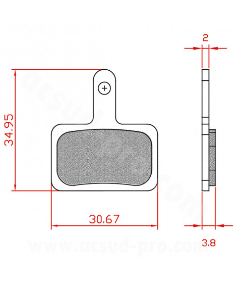 PLAQUETTE DE FREIN VELO BRENTA ORGANIQUE COMPATIBLE SHIMANO DEORE M515.M525.M495.M475.M465.M486. TEKTRO AURIGA