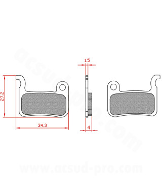 PLAQUETTE DE FREIN VELO BRENTA ORGANIQUE COMPATIBLE SHIMANO XTR M966-M965-M975/XT M765-M775/LX M585/DEORE M595-M596-M655