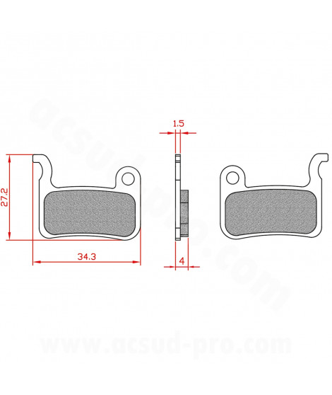 PLAQUETTE DE FREIN VELO BRENTA ORGANIQUE COMPATIBLE SHIMANO XTR M966-M965-M975/XT M765-M775/LX M585/DEORE M595-M596-M655