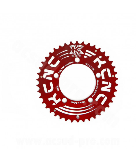 PLATEAU PLEIN KCNC PEDALIER DOUBLE VTT 42 DENTS ROUGE